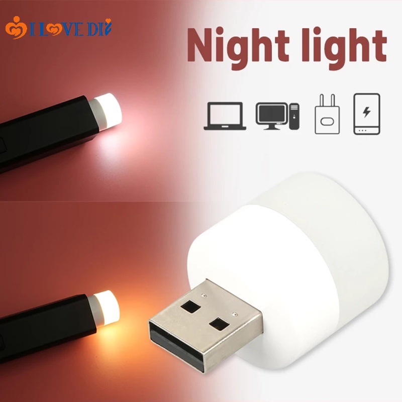 Đèn LED Đọc Sách Bằng ABS Hình Tròn Nhỏ Gọn Với Phích Cắm USB Tiện Dụng