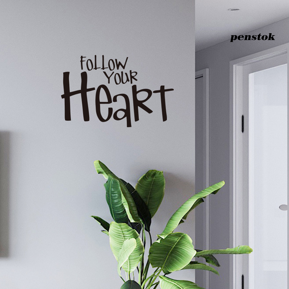 Miếng Dán Tường Trang Trí Diy Họa Tiết Chữ Follow Your Heart