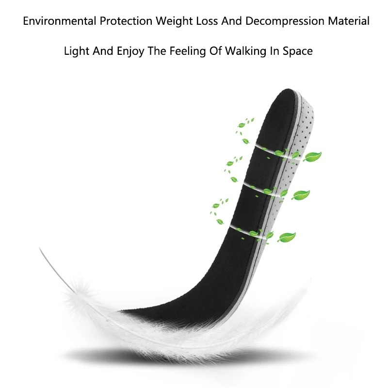 Đế Lót Giày Tăng Chiều Cao 4D Bằng Xốp Mềm Thấm Hút Mồ Hôi Thoáng Khí Dành Cho Nam Và Nữ