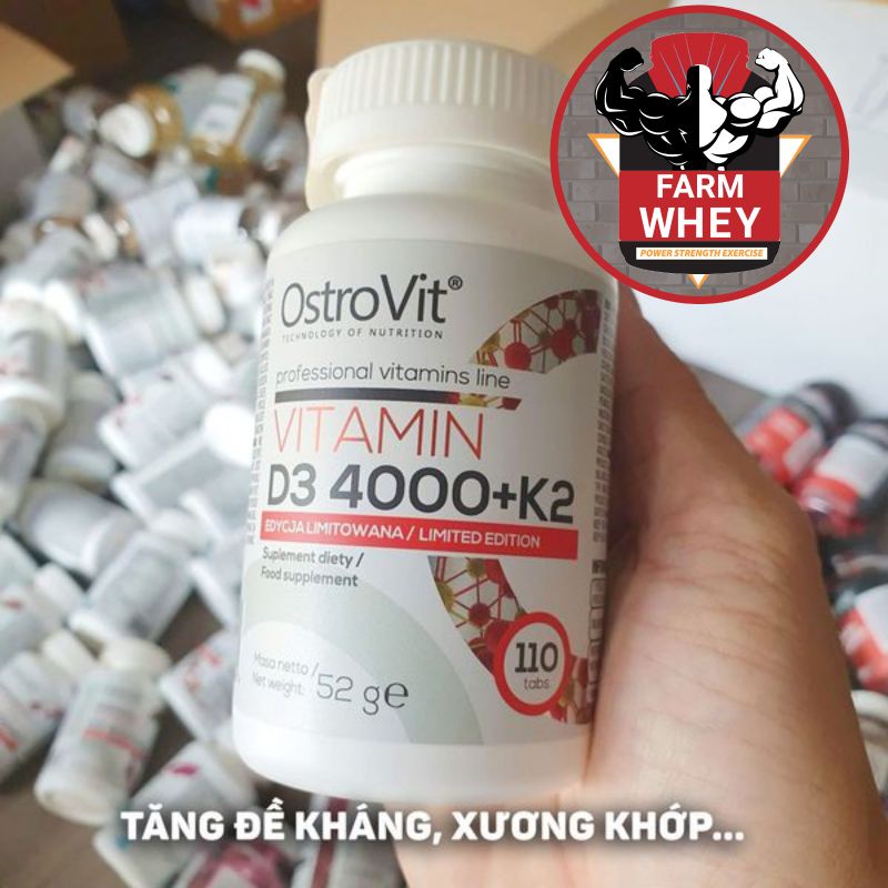 [ OSTROVIT ] Vitamin D3 K2 - Hỗ trợ tăng sức đề kháng, chắc khoẻ xương khớp