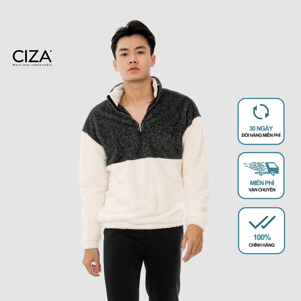 Áo khoác lông cừu dài tay nam CIZA cao cấp form Unisex siêu ấm thời trang mùa đông size S M L XL APDR05