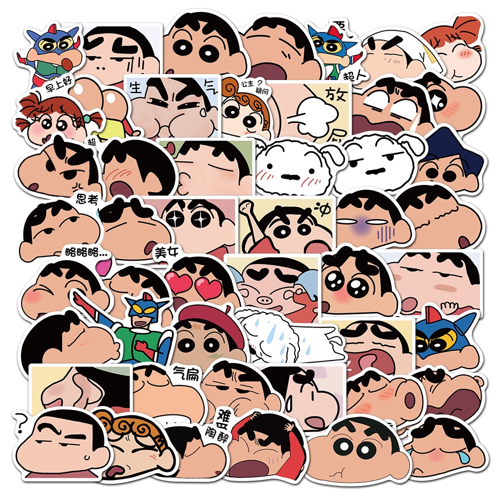 10/ 25/ 50 Miếng dán bằng PVC hình cậu bé bút chì dễ thương DIY chống thấm nước độc đáo trang trí ván trượt/ điện thoại