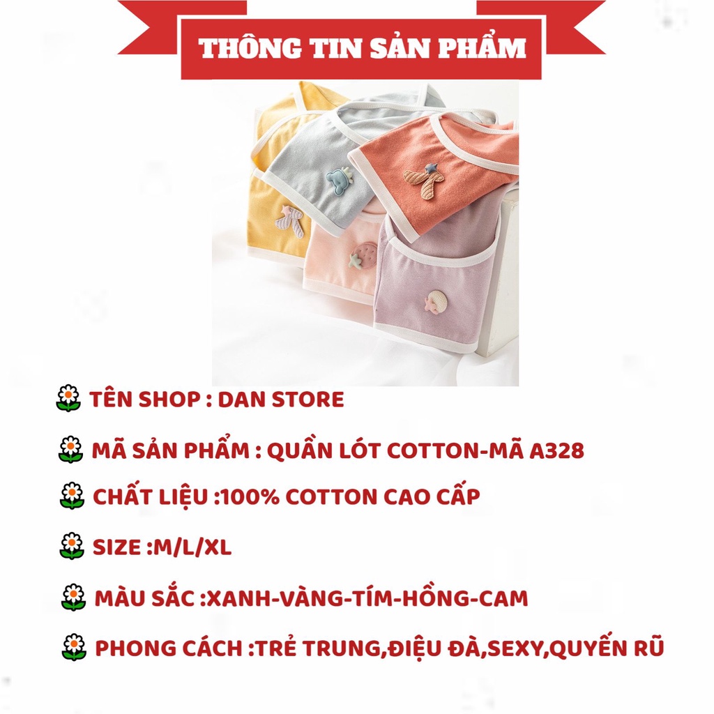Quần Lót Nữ - Quần Lót Nữ Cotton mềm mại phối icon đáng yêu DAN STORE MÃ A328
