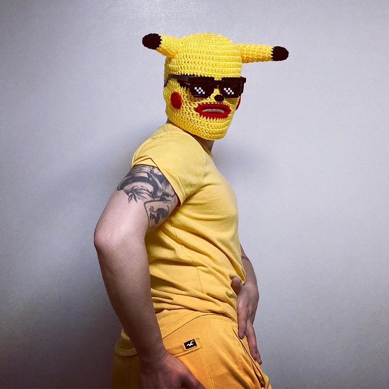 Mũ len trùm kín mặt hình pikachu vui nhộn