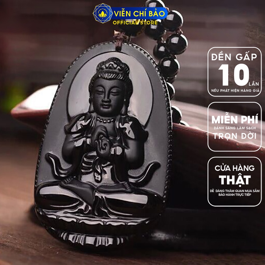 Mặt dây chuyền Phật bản Như Lai Đại Nhật Obsidian thời trang phụ kiện trang sức Viễn Chí Bảo M200166