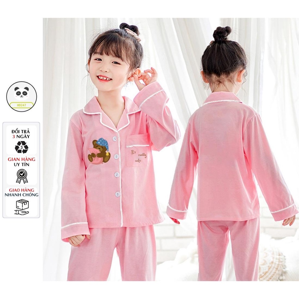 Đồ bộ bé trai bé gái size đại in hình cute mặc nhà vải dày dặn thiết kế đáng yêu HD247 0320