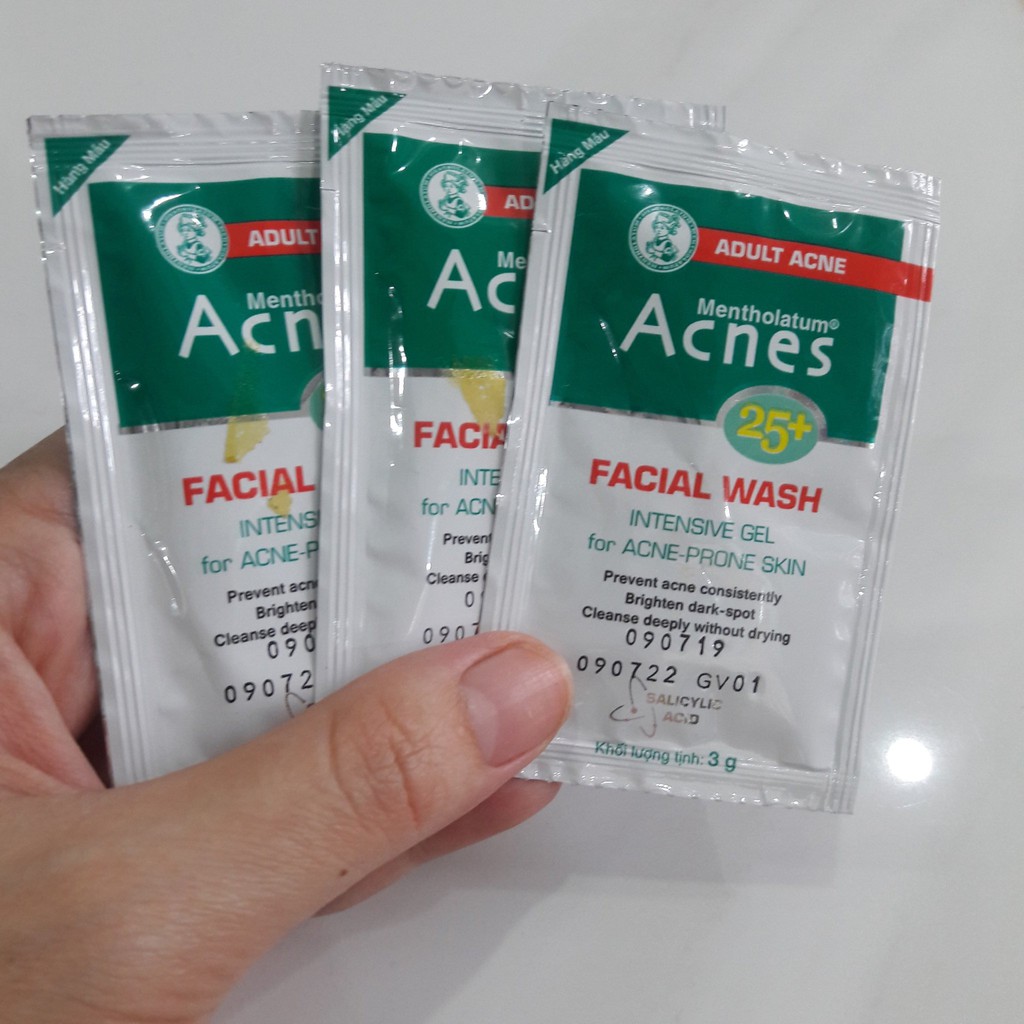 [ Combo 10 gói Mẫu Dùng Thử ] Gel rửa mặt ngăn ngừa mụn - Acnes 25+ Facial Wash