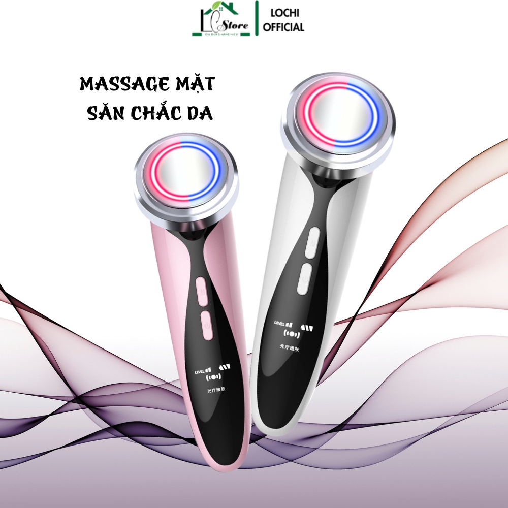 Máy massage mặt cầm tay ion bản nâng cấp hàng hiệu LOCHI, máy điện di tinh chất, mát xa nâng cơ đẩy dưỡng chất