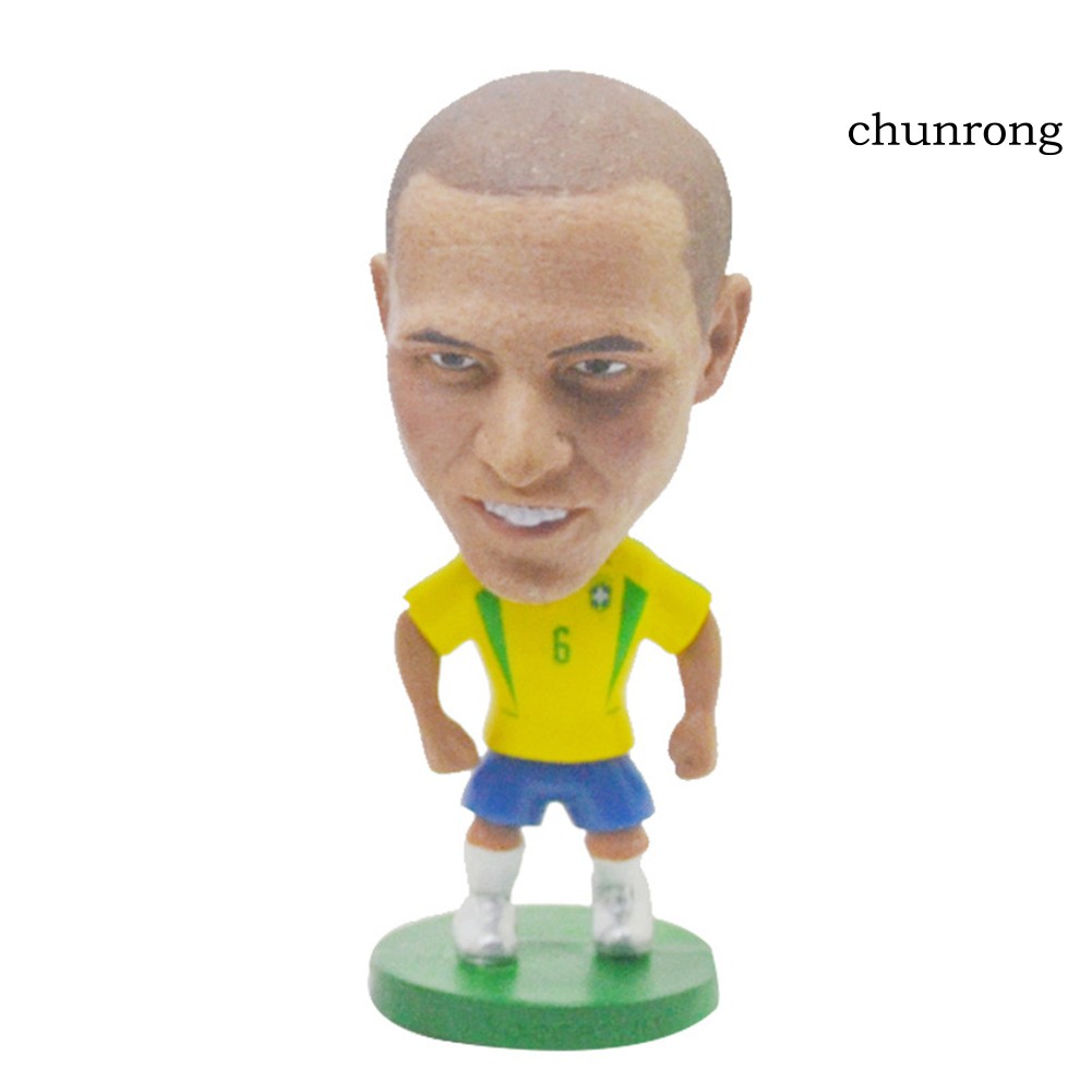 CR+1Pc Brazil Soccer Player Carlos Ronaldo PVC Action Figure Toy Desk Decor Gift