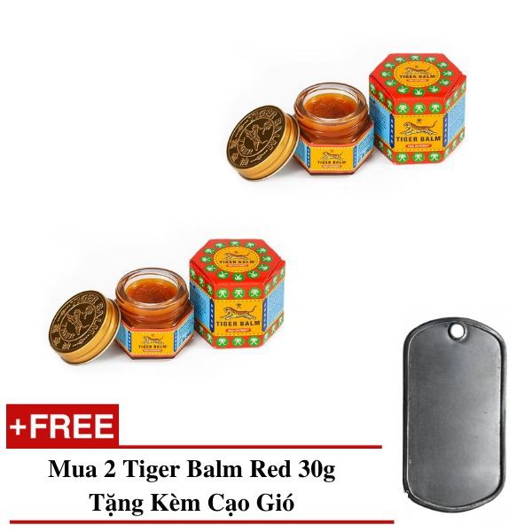 2 Tiger Balm Red 30g - Giảm đau nhức và bong gân - Tặng kèm cạo gió inox