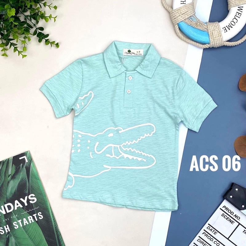 Áo polo bé trai 100% cotton vải xược siêu mát. Sale bé trai ko ơi