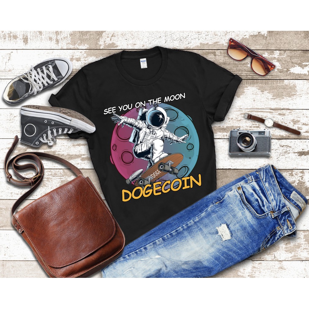 Áo Thun Dogecoin To The Moon Kiểu Dáng Unisex Siêu Sale