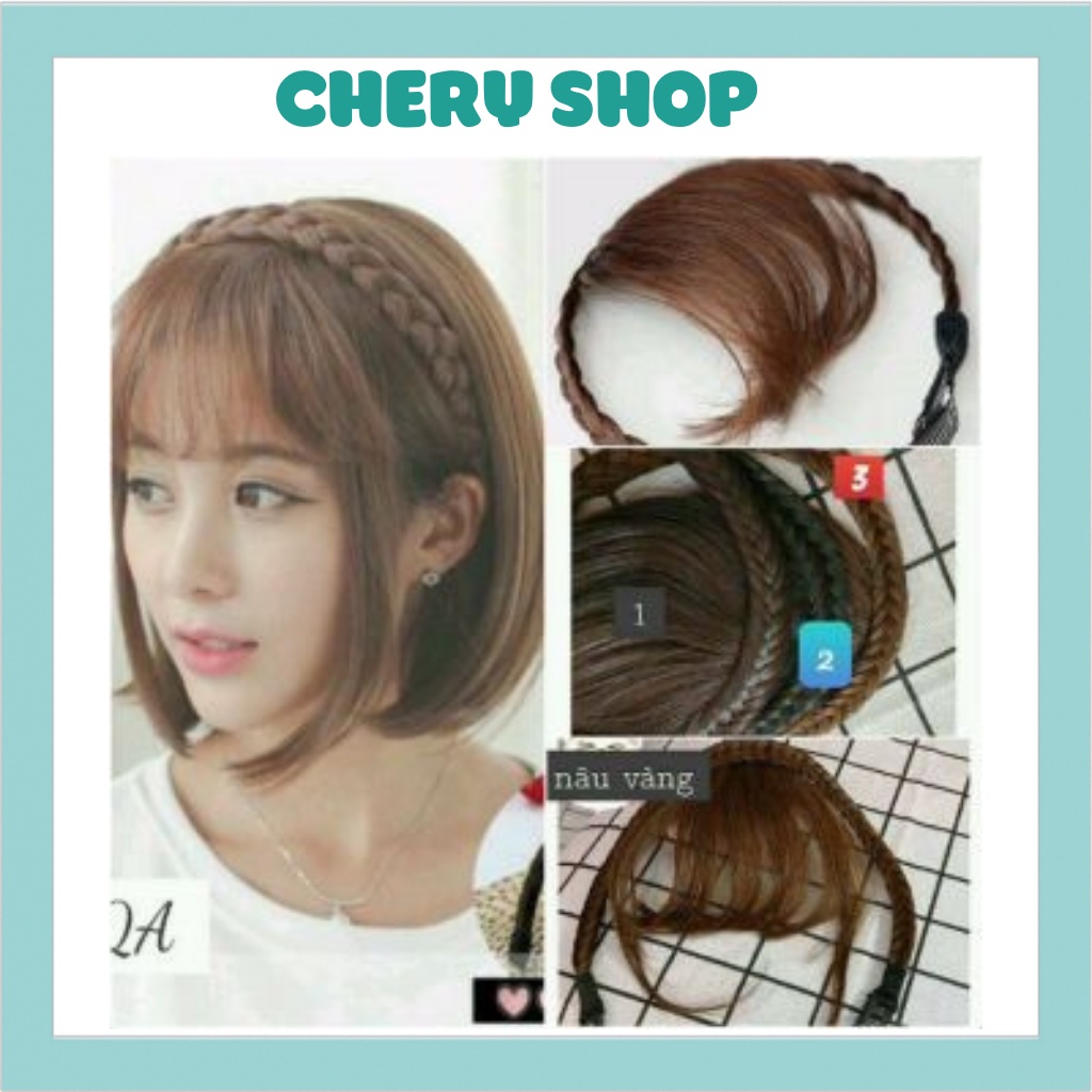 Tóc giả mái thưa 💄 FREESHIP 💄 mái thưa thắt bính 2 kẹp bấm