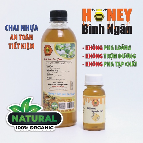 Mật Ong Hoa Cafe Nguyên Chất, Mật Ong Hoa Bạc Hà Nguyên Chất Bình Ngân Honey 500ml, 1L