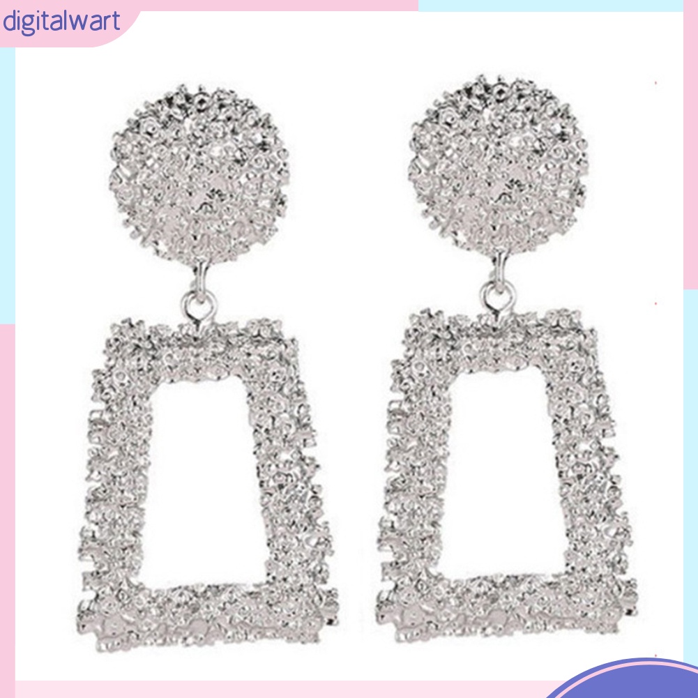 Đôi Bông Tai Dáng Rơi Họa Tiết Hình Thang Thời Trang Cho Nữ