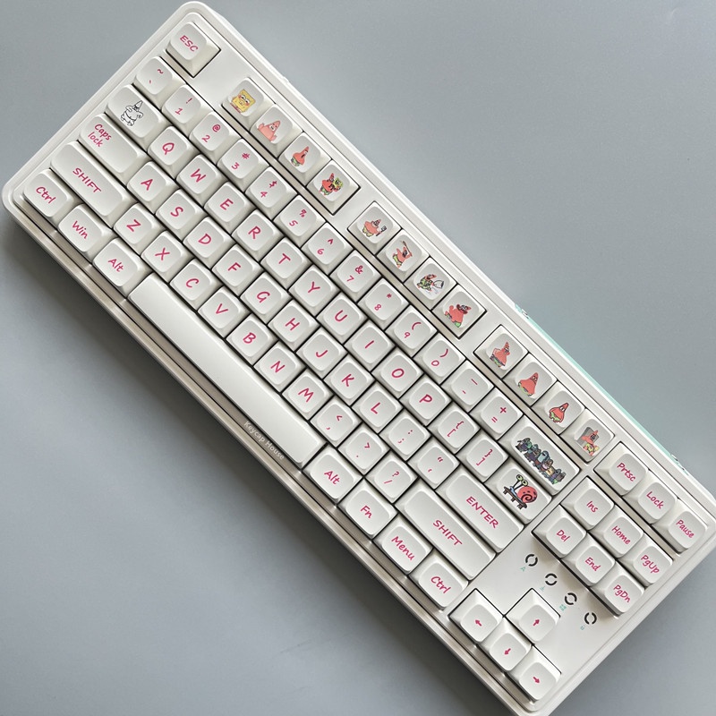 Patrick Star Keycap XDA Hồ sơ Phim hoạt hình Anime PBT Thuốc nhuộm Phụ Bàn phím cơ Keycap 127 Phím