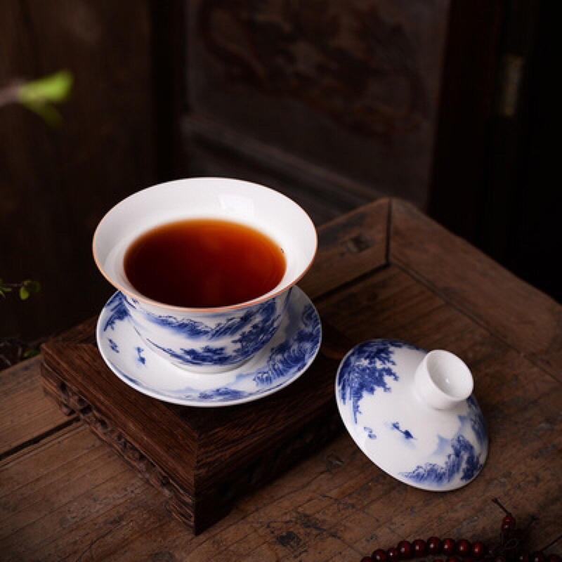 Chén Khải(Tiềm Trà, Khải Trà) của Trấn Cảnh Đức họa tiết cực đẹp- dung tích chén 180ml.