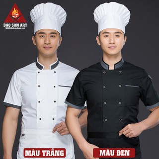 Áo Bếp[sẵn hàng] Hàng Cao Cấp Cộc tay 2 Màu Trắng Đen Cho Nam Và Nữ