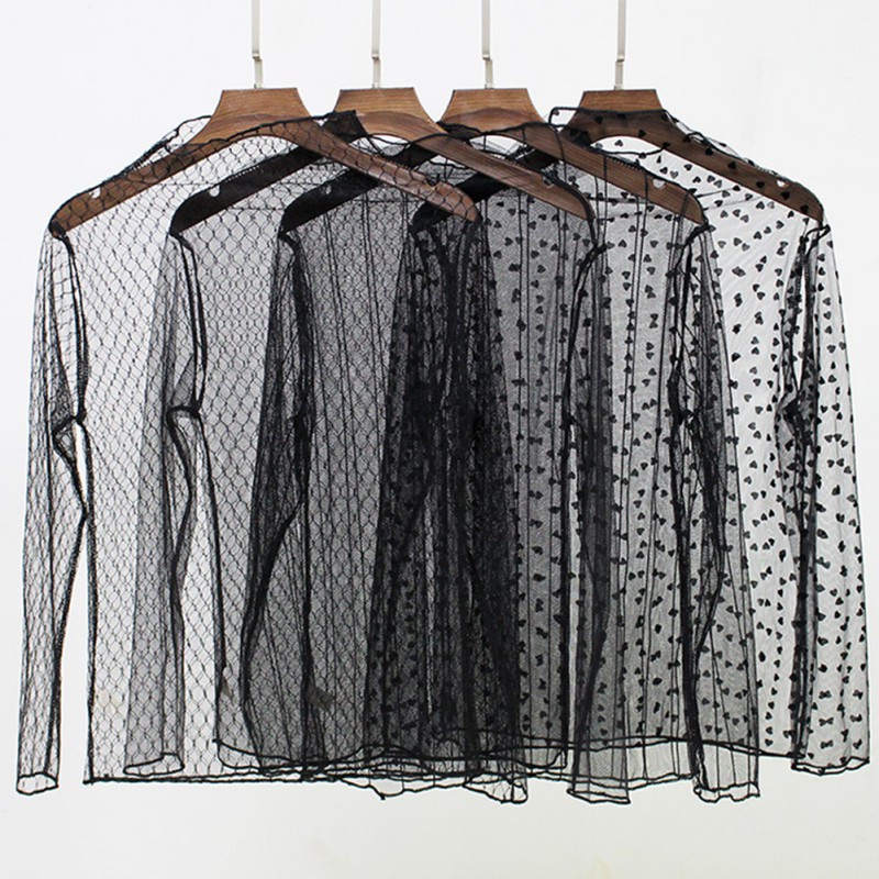 Áo lưới dài tay xuyên thấu gợi cảm