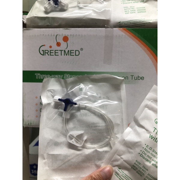 ❤ KHÓA 3 CHIA 3 CHẠC  CÓ DÂY NỐI 10cm 25cm Khoá 3 ngã truyền dịch có thêm dây dẫn 10cm 25cm khoá chạc 3 ngã