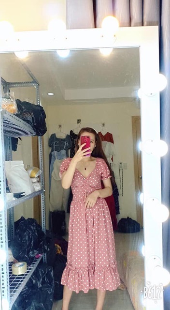 Đầm tay phồng dây rút (hình thật+video) | BigBuy360 - bigbuy360.vn