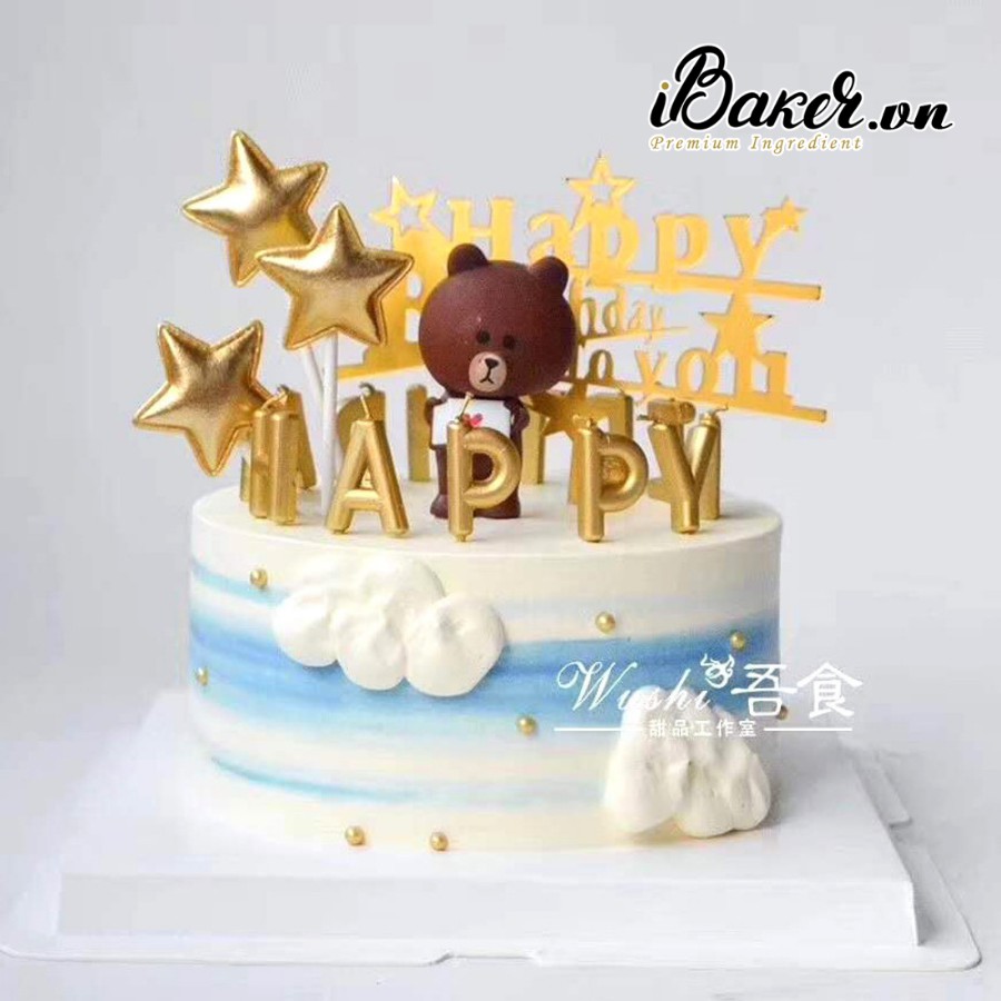 Nến chữ Happy Birthday trang trí bánh kem