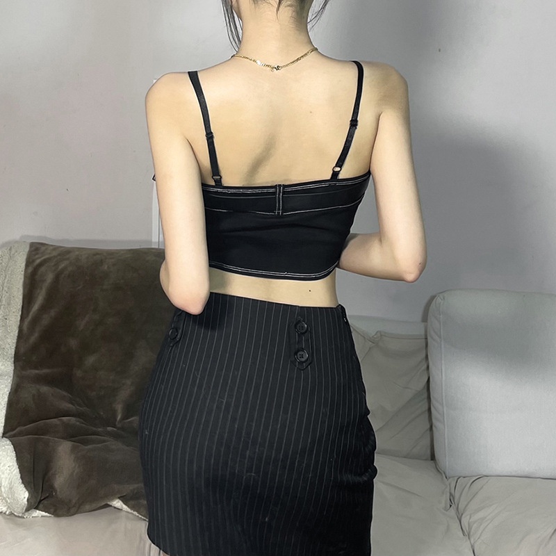 Áo Hai Dây Denim Thời Trang Mùa Hè Cá Tính Cho Nữ