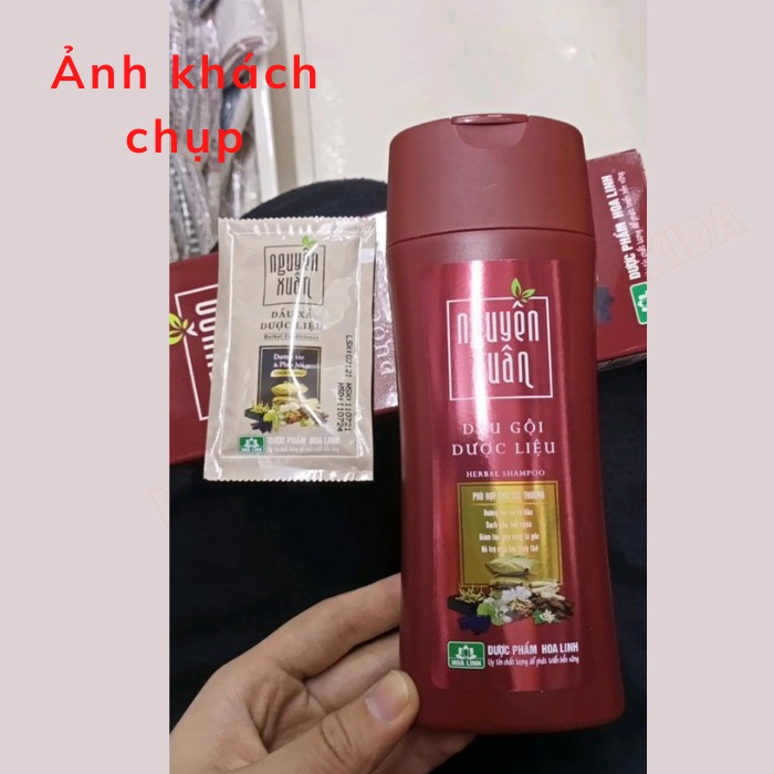 Dầu gội Dược liệu Nguyên Xuân nâu 350ml - Tóc thường