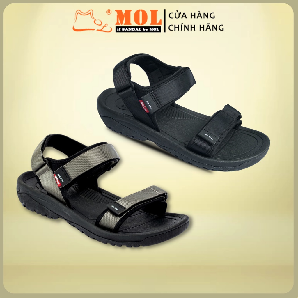 Giày sandal nam hiệu Rova siêu bền quai ngang đế cao su quai dù đi làm đi học màu xám mã RV680