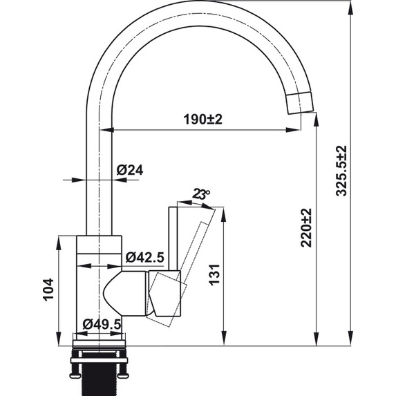 Vòi rửa bát Hafele HT21-CH1F220C - 577.55.240 màu Chrome
