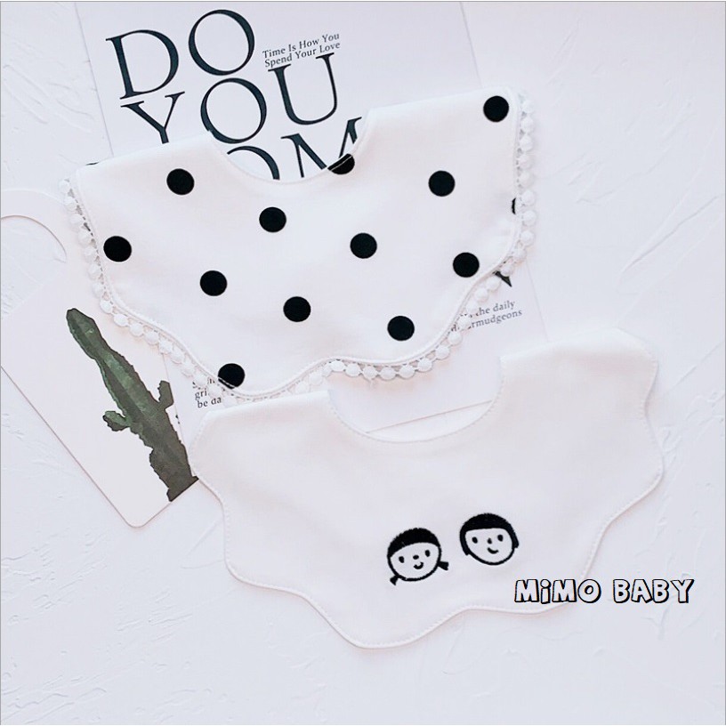 Yếm cổ hoa style hàn quốc mẫu viền sóng Mimo Baby YC04 cho bé