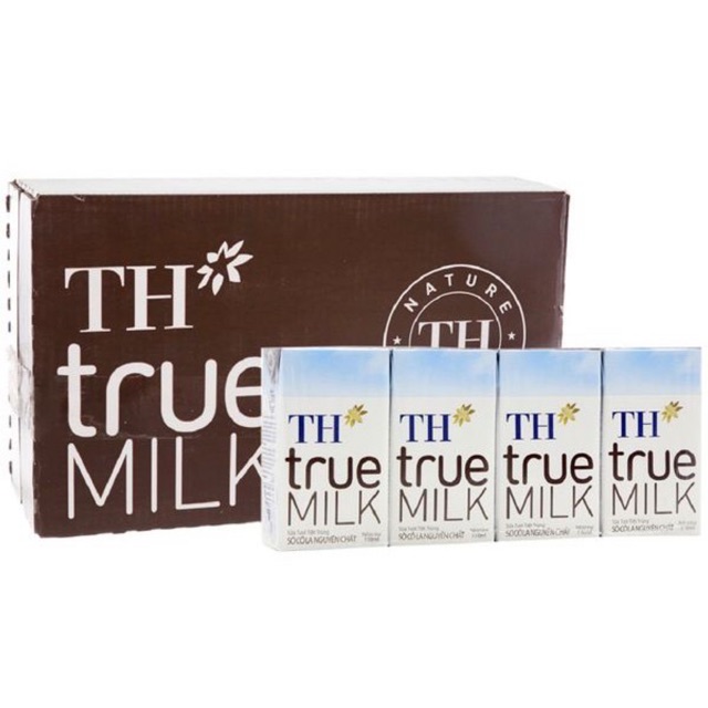 (HCM) Thùng 48 hộp 180ml sữa tươi tiệt trùng TH True Milk hương dâu/socola