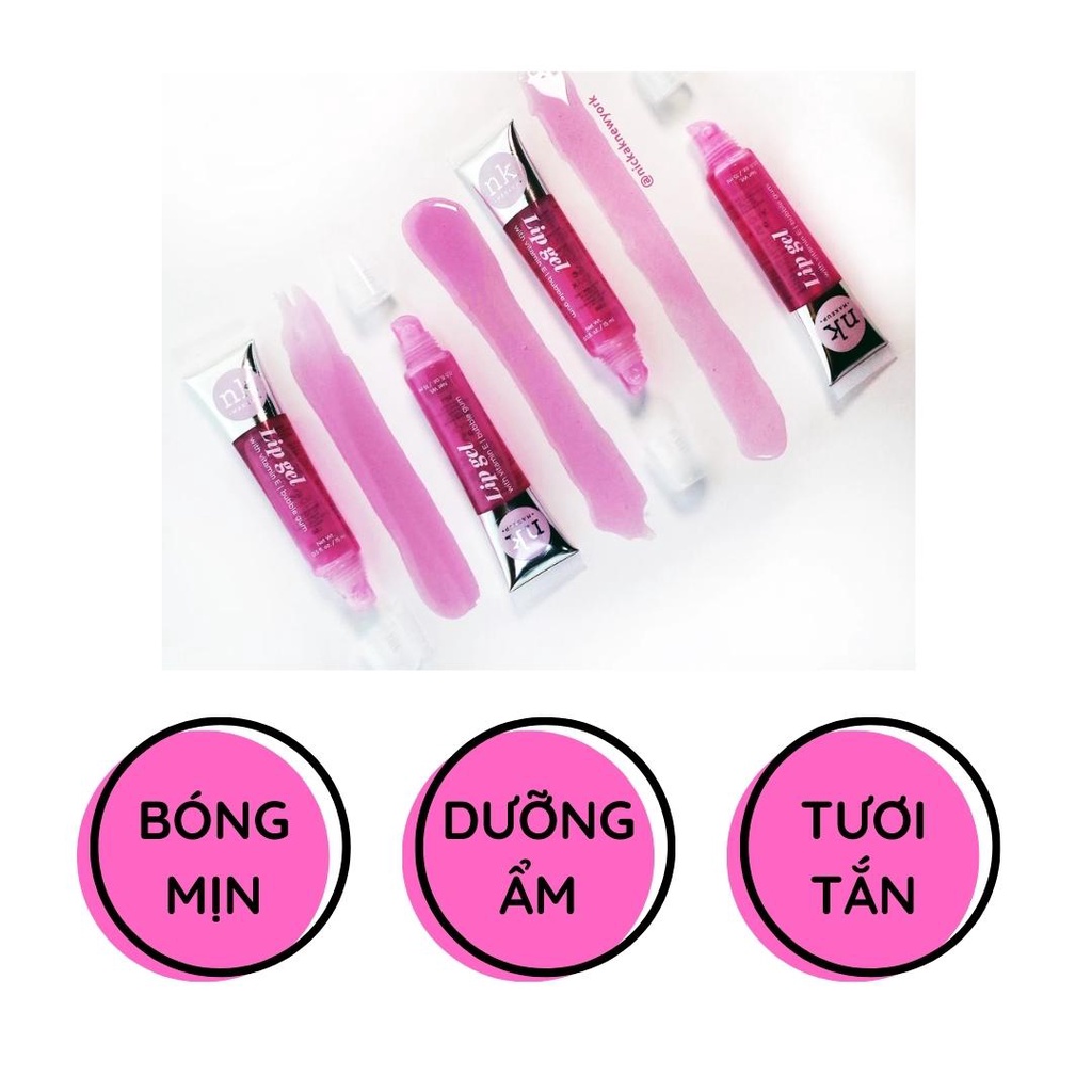 Son bóng dưỡng môi Nicka K lip gel dạng tuýp 15ml