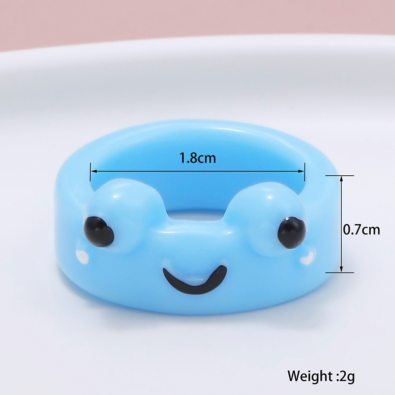 Nhẫn acrylic MISS ZOE hình ếch hoạt hình dễ thương thời trang cho nam và nữ