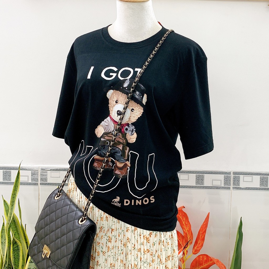 Áo thun Nam Nữ vải cotton mềm mịn form rộng tay lỡ in hình Gấu cực nét local brand