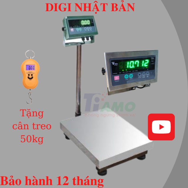 Cân Bán Hàng Tiamo Digi 28SS Nhật Bản 150kg, 300kg, 500kg, Đầu Cân Vỏ Inox 304, LED Xanh Chống Lóa