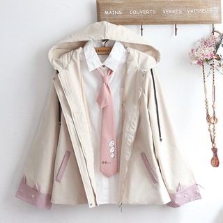 Áo Khoác Cotton Mỏng Và Áo Khoác Mỏng✨Áo Khoác Cotton Mỏng & Áo Khoác Mỏng In Hình Mèo Hoạt Hình Dễ Thương Ngọt Ngào Cho Nữ Sinh Trung Học Trung Học / Trung Học / Trung Học / Trung Học