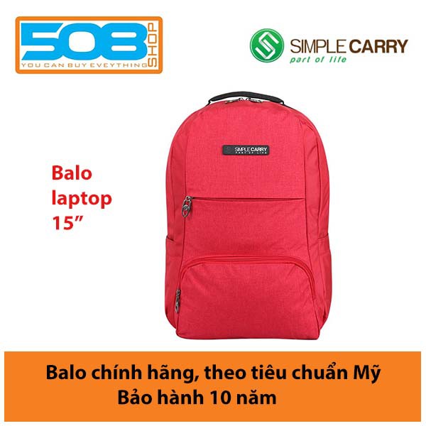 Balo Laptop SimpleCarry B2B15 Đỏ cho laptop 15 Bảo hành chính hãng 10 năm thumbnail