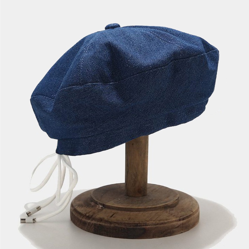 Mũ Beret Denim Màu Sắc Thời Trang Vintage Cho Nữ