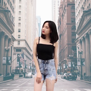 Áo 2 dây bún siêu hot, áo 2 dây sợi bún