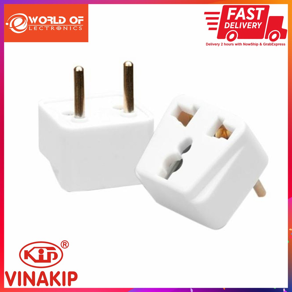 Phích cắm điện chuyển đổi 3 chấu sang 2 chấu 10A/250V
