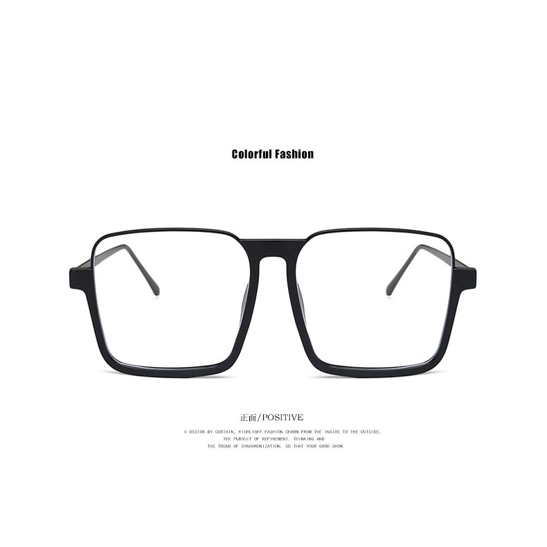 Kính râm gọng vuông một nửa lớn phong cách thời trang Hàn Quốc dành cho nữ