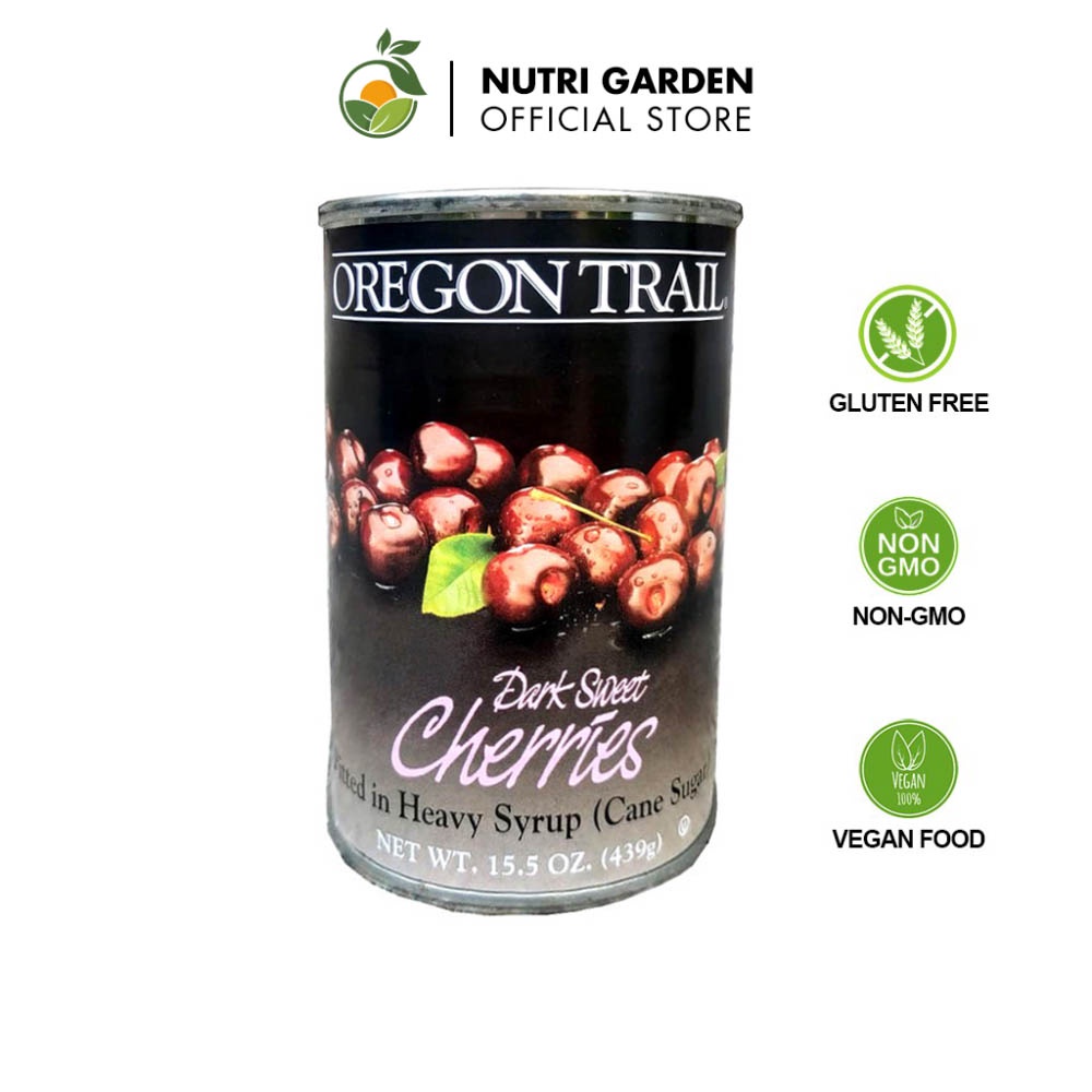 [Mã BMLTA50 giảm 10% đơn 99K] Quả Anh Đào Nutri Garden Ngâm Oregon Trail Dark Sweet Cherries 439g