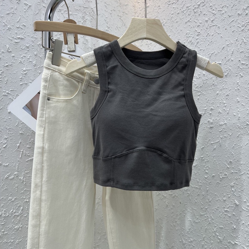 Áo croptop SUXI sát nách màu trơn thời trang mùa hè cho nữ