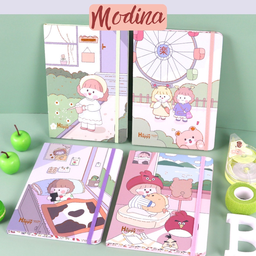 Sổ tay ghi chép a5 cute dễ thương MODINA, sổ kế hoạch bìa cứng viết kế hoạch đa năng