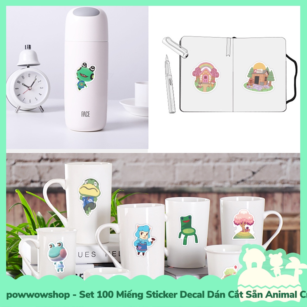 [Sẵn VN - Hỏa Tốc] Set 100 Miếng Sticker Decal Cắt Sẵn DIY Dán Trang Trí Vật Dụng Mẫu Game Animal Crossing New Horizons