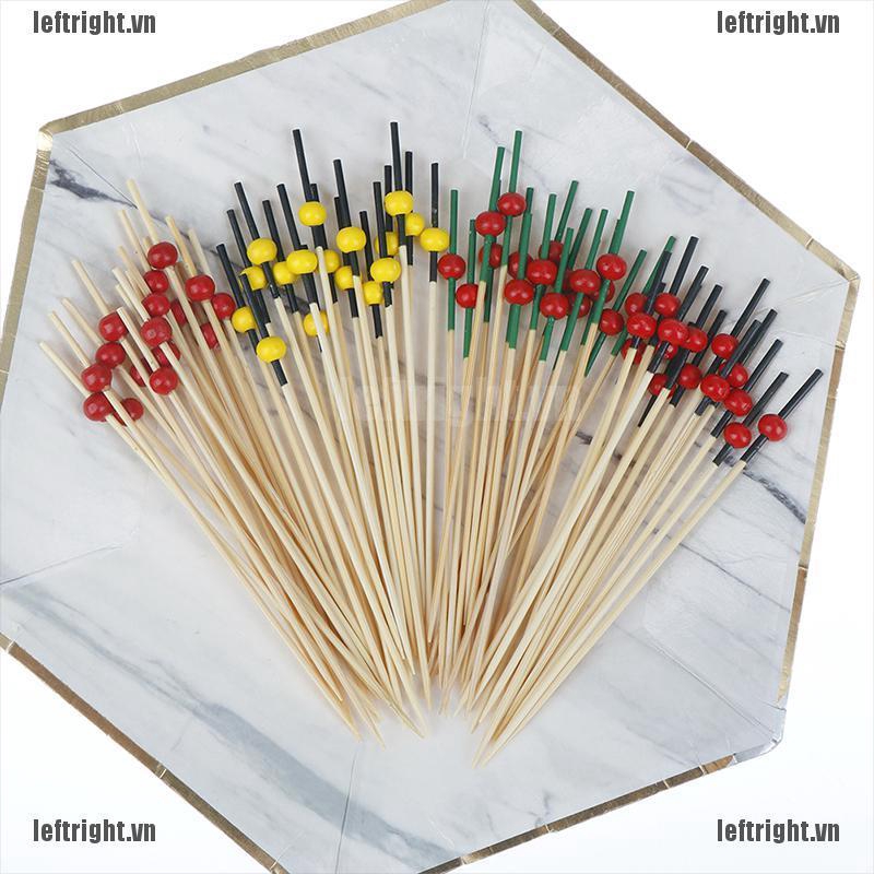 Set 100 Que Gỗ Tre Trang Trí Cocktail / Trái Cây / Đồ Tráng Miệng