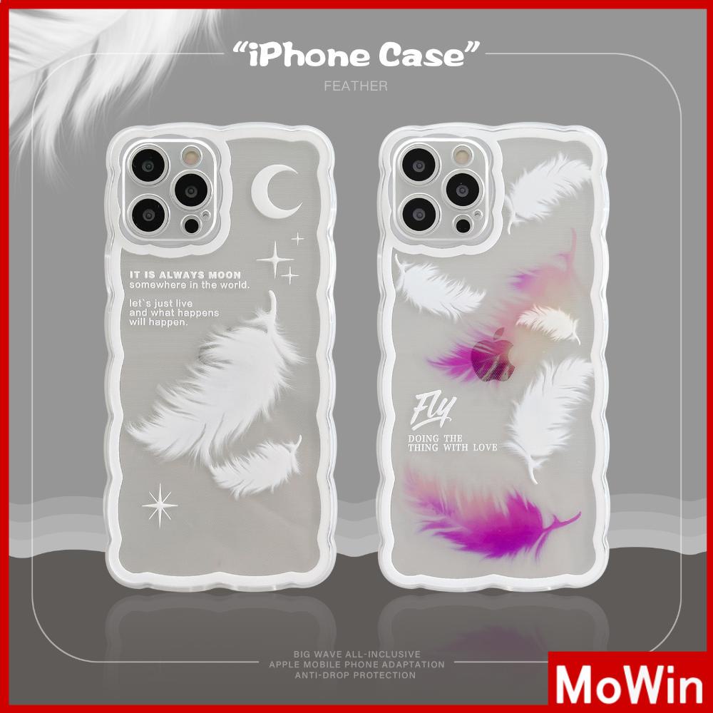 Ốp điện thoại silicon chống sốc in lông vũ thích hợp cho iPhone 13 Pro Max iPhone 12 Pro Max iPhone 11 iPhone 7 Plus