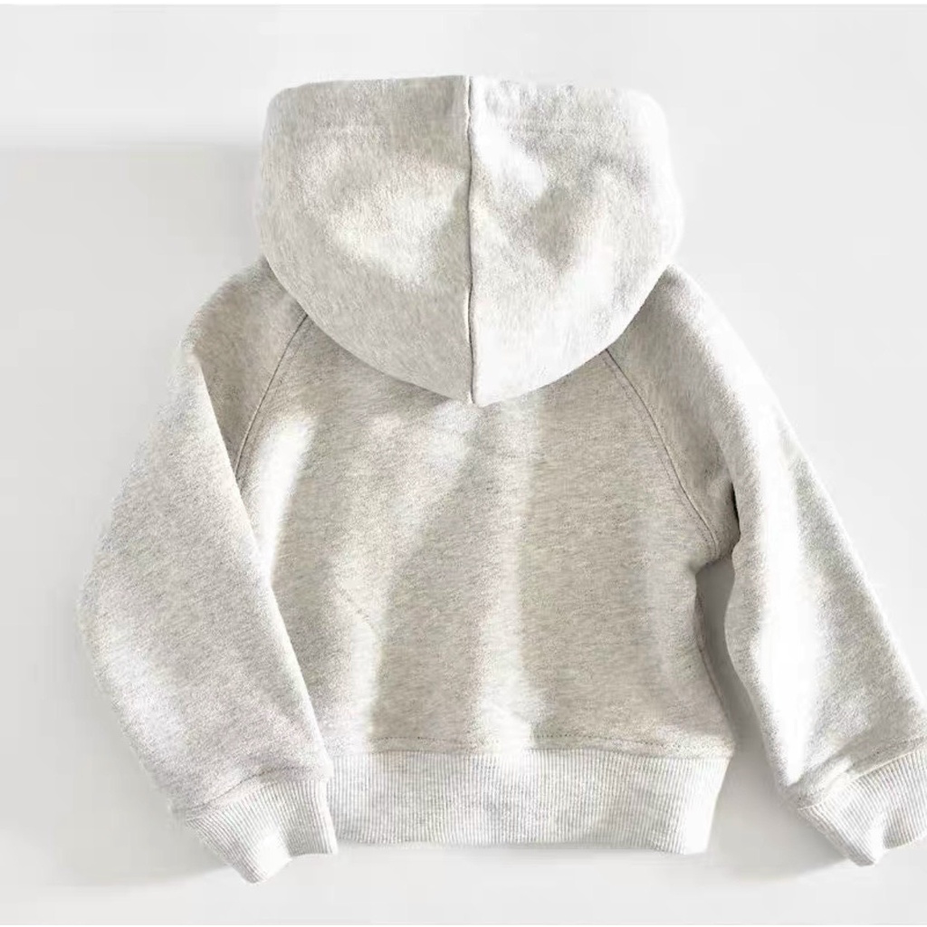 Áo đôi mẹ bé hoodie nỉ bông xám hình gấu BINSHOUSE | BigBuy360 - bigbuy360.vn