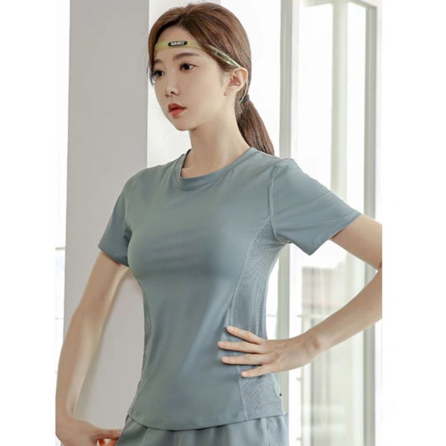 Áo thể thao nữ, thun lạnh, phối lưới, siêu mát mịn, thoáng khí. Áo tập gym nữ, chạy bộ, du lịch